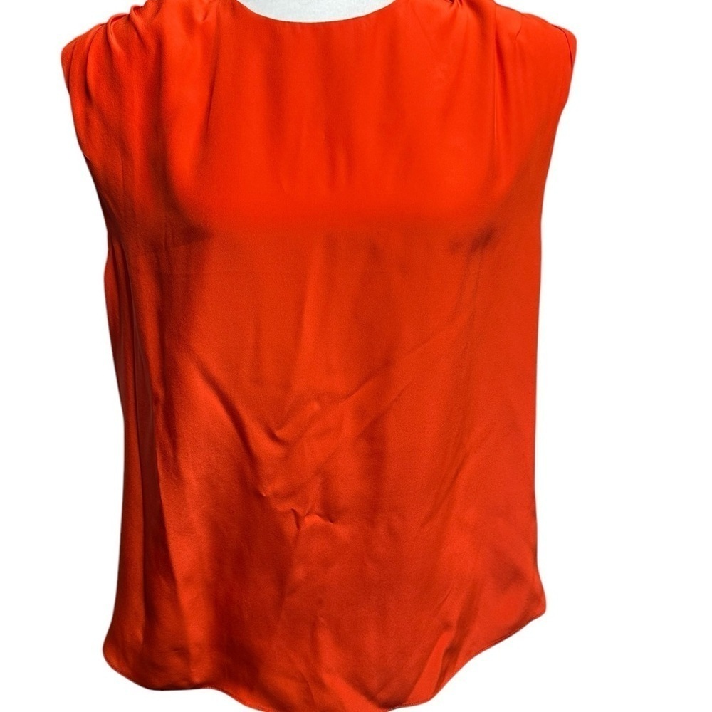 Cinq à Sept Fire Coral Vana Top Silk Size L